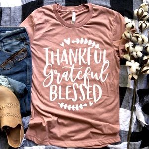 Thankful Grateful Blessed Graphic Tshirt